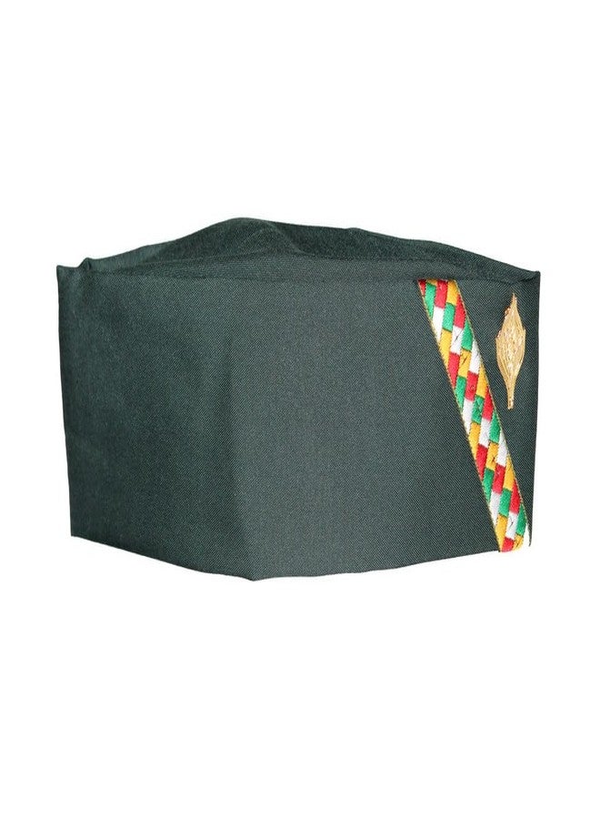 MIKONIKO Uttarakhand Pahadi Topi/Cap,Brahmakamal Uttarakhand Topi, Himachali Cap (Green Cotton) - Image 1